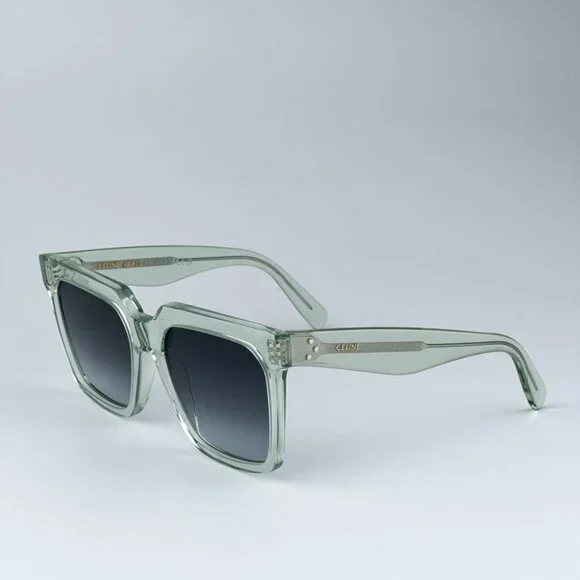 BRAND NEW Celine CL4055IN 93B Transparent Green Gradient Square Women Sunglasses Celine Women Sunglasses Transparent Green Gradient Smoke  main image 2